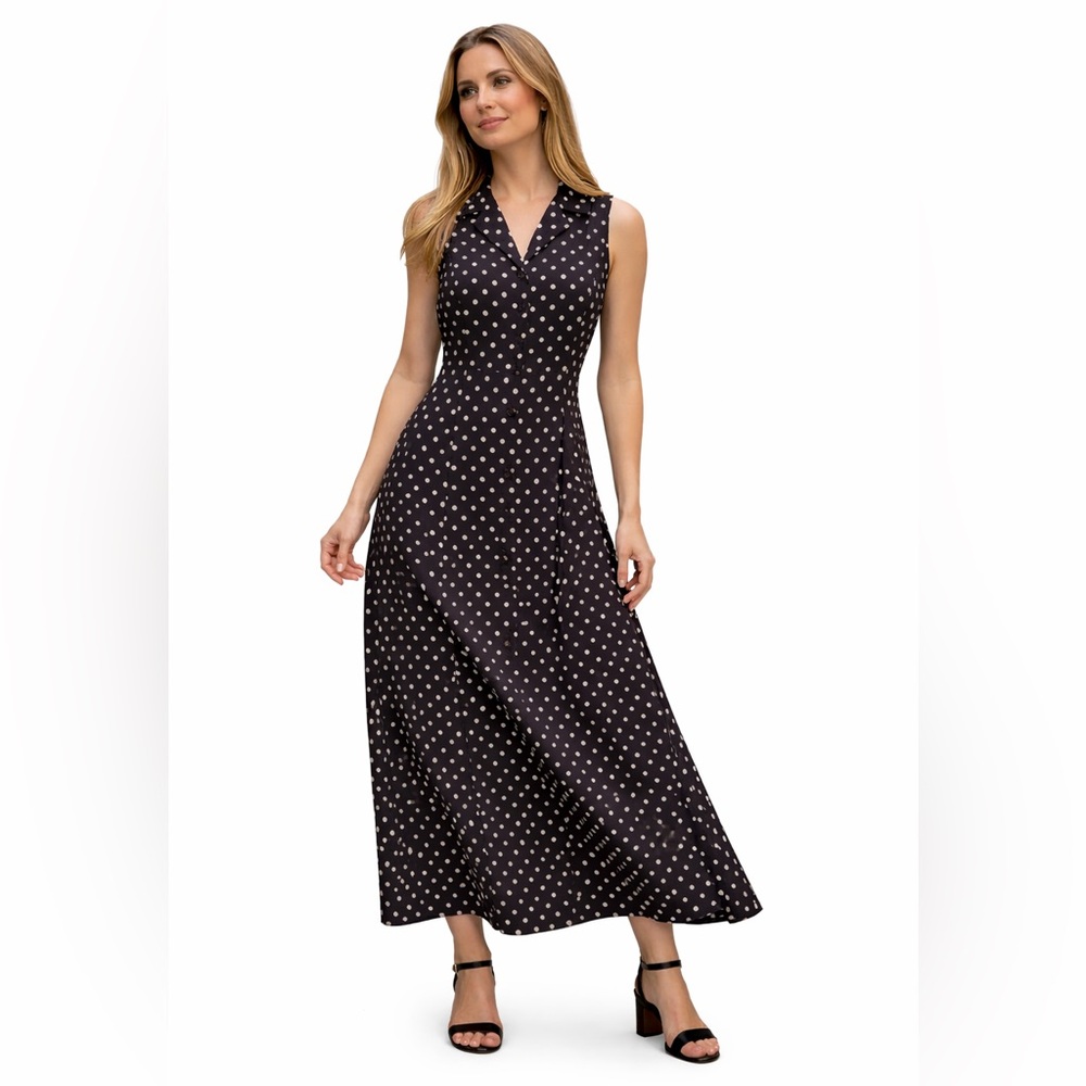 Elegant Black Polka Dot Dress